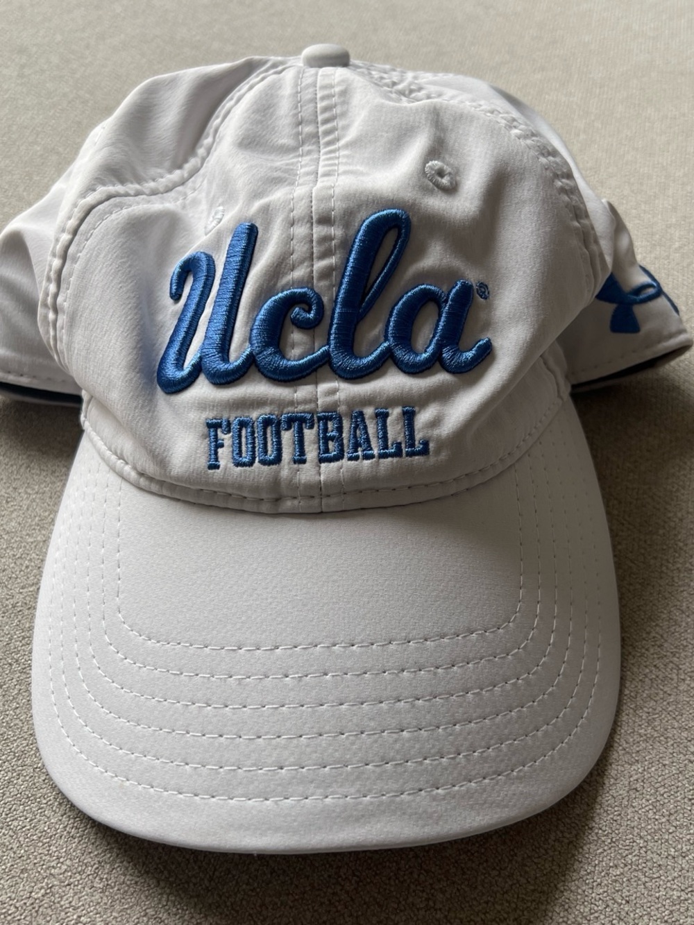 Under Armour White UCLA Football Hat with Blue Embroidery
